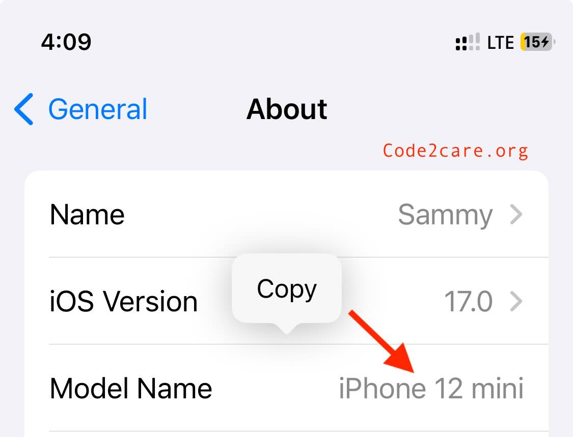 How to know iPhone Model Number Example